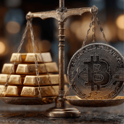 How much Gold will it take to buy one Bitcoin next?