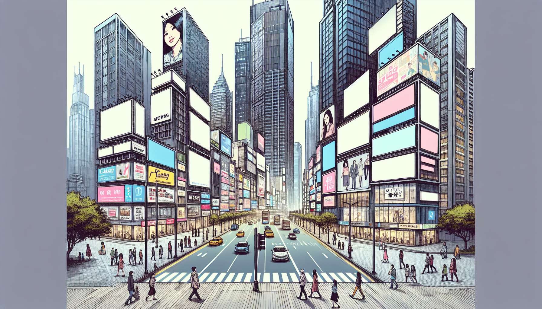 How many printed advertisements will I see in an hour-long walk in a major city?