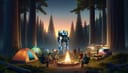 When will there be a news article about people taking an Optimus robot with them on camping trips?
