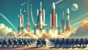 Which rocket will launch from Earth with humans on board first?