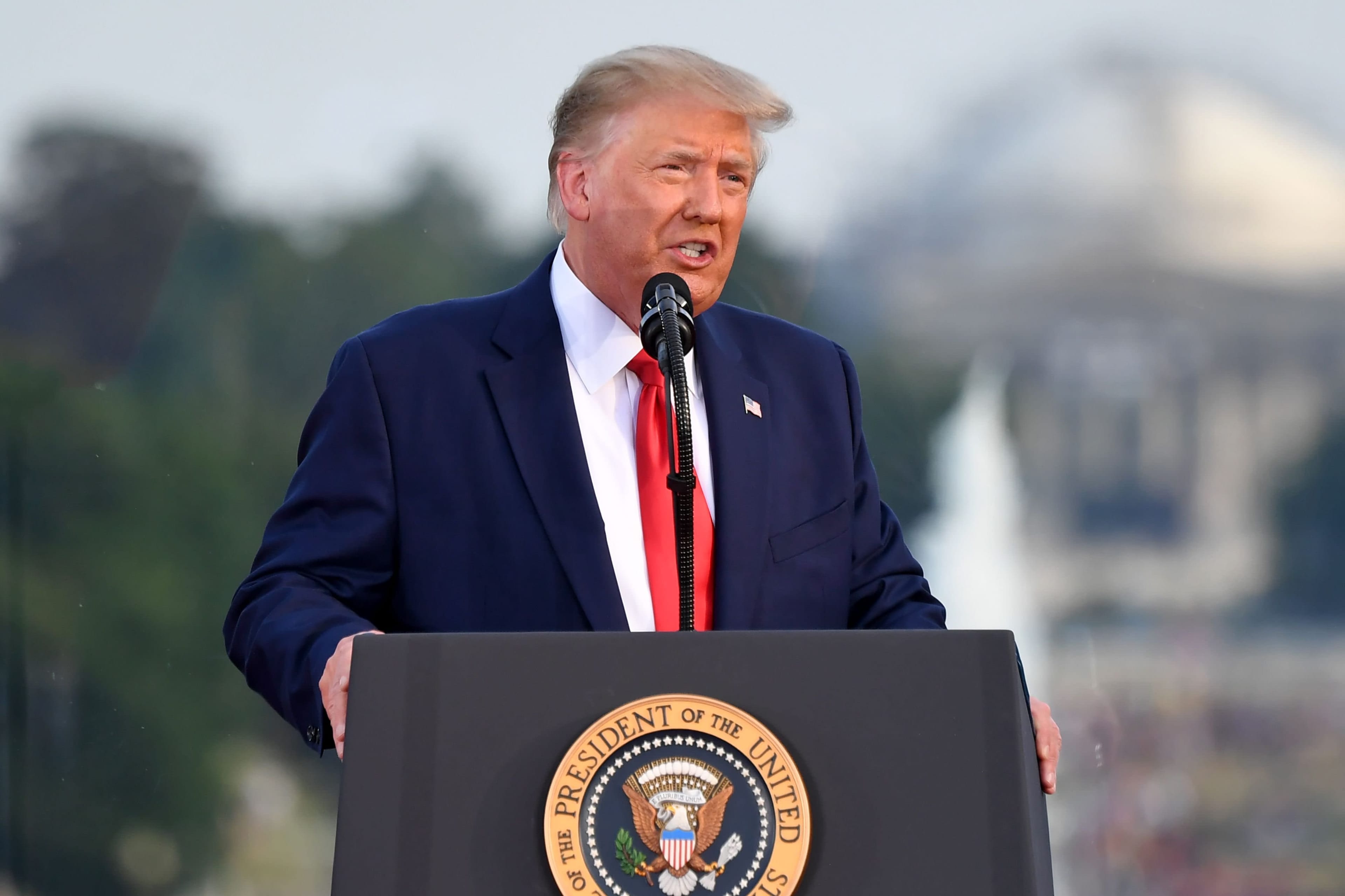 What will Trump say at the Burning Hills Amphitheater on July 1?