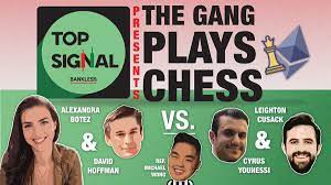 Will Alexandra Botez/David Hoffman or Leighton Cusack/Cyrus Younessi win their Top Signal 2v2 chess match?