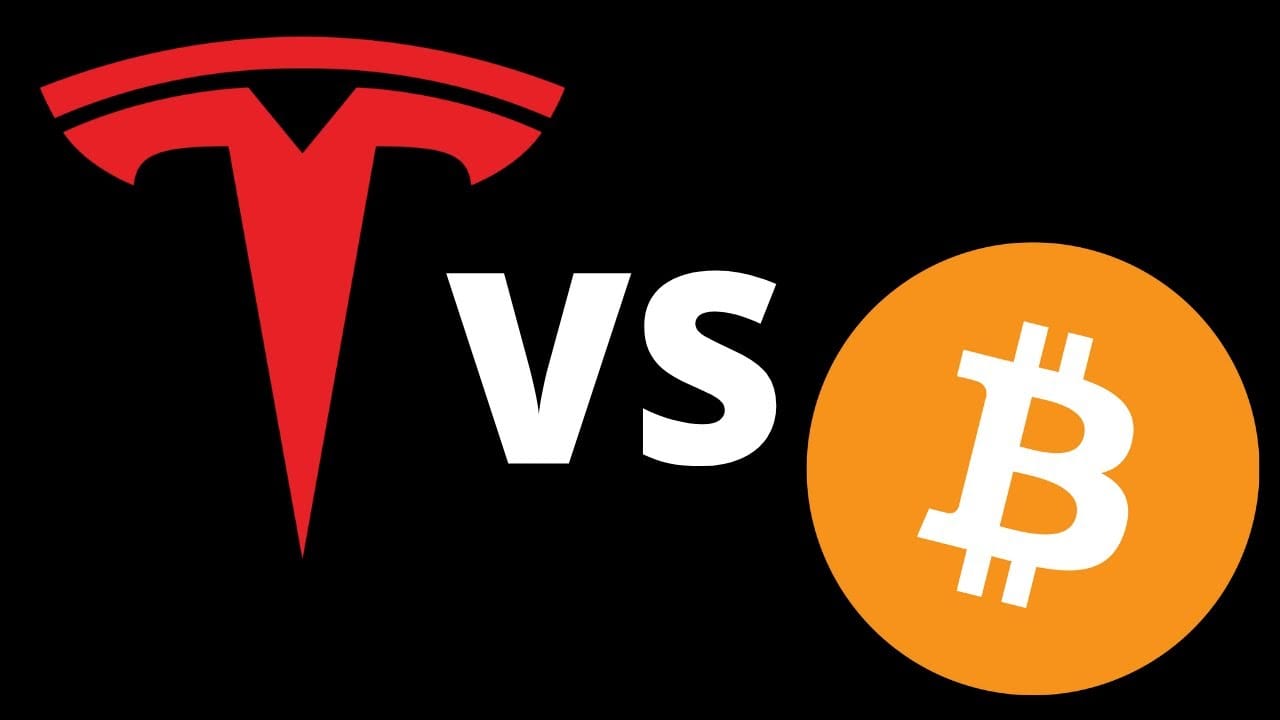 Will Bitcoin or Tesla have a higher market cap on March 1, 2021?